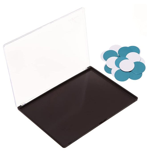 XL Large Empty Magnetic Transparent Plastic Eyeshadow Makeup Palette with 20Pcs Adhesive Empty Palette Metal Stickers for Eyeshadow Lipstick Blush Powder-Velvo Beauty