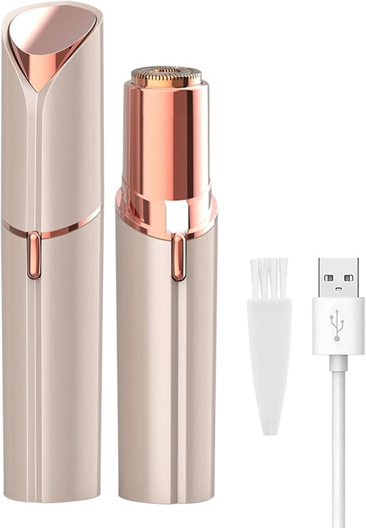 Facial Hair Removal for Women, Mini Hair Remover, Electric Razor Shaver Portable Bikini Epilator for Lips, Chin, Armpit, Peach Fuzz, Fingers, Neck, Cheek and USB Rechargeable (Gold)-Velvo Beauty