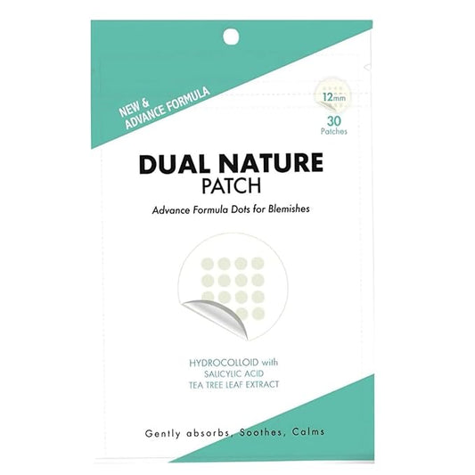 Dual Nature Advanced Formula Hydrocolloid Blemish Patches 12mm - Infused with Tea Tree Leaf, Lavender Extract & Salicylic Acid - Fights Blemishes, Soothe and Calms - Skin All Skin Types (30 Count)-Velvo Beauty