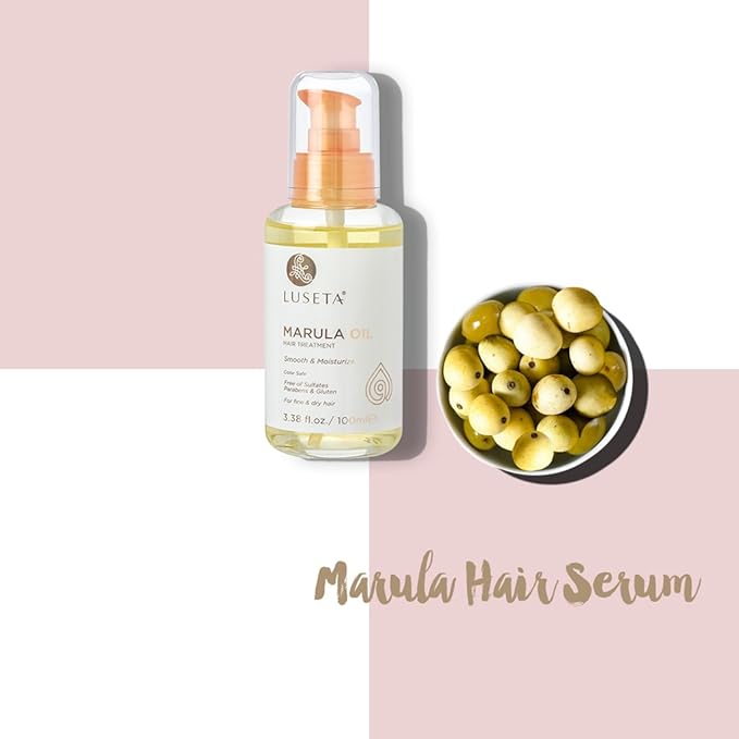 Luseta Marula Oil Hair Treatment for Fine & Dry Hair Serum Smoothing Hair Adding Shine and Nourishing Scalp 3.38oz-Velvo Beauty