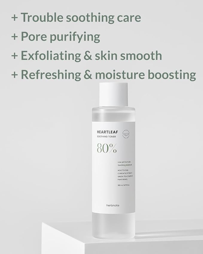 Heartleaf Soothing Moisture Toner - Low pH, 80% Heartleaf Extract, Enriched with Houttuynia Cordata & Green Tea, Clinically Tested, No Irritation - Ideal for Sensitive Skin, 6.76 f l. oz-Velvo Beauty