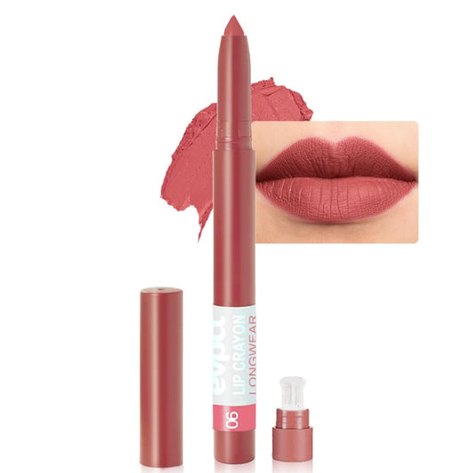 BINGBRUSH Lip Crayons Matte Longwear Lipstick Pack Set,Moisture Smooth Lipliner With Built-in Sharpener Ultimate Super Stay Ink Lip Crayon for Makeup,Waterproof Velvet Lipgloss Lip Stain (6#Red Brown)-Velvo Beauty