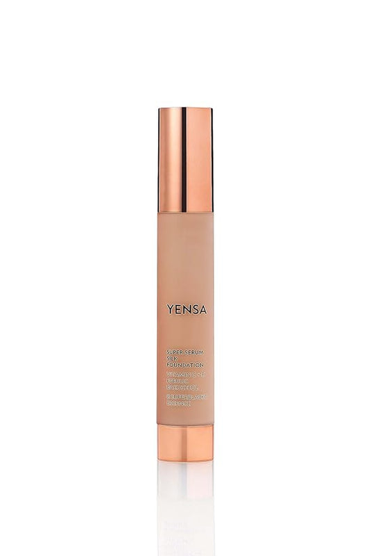 YENSA Super Silk Foundation - Full Coverage, Age-defying complex of Vitamin C, E, Ferulic, and Bakuchiol Oil (Tan 3) 1.0 fl oz-Velvo Beauty
