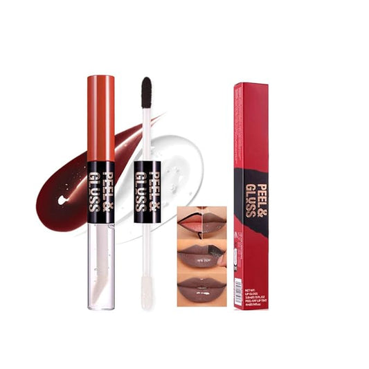Cool Taupe Peel Off Lip Gloss Masque , Lip Stain Peel Off Tattoo-Peel Off Lip Tint and Lip Oil 2-in-1,Long Lasting Waterproof Transfer-proof Lip Mask Lip Gloss Peel Off Lip Liner,for All Skin Type 06#-Velvo Beauty