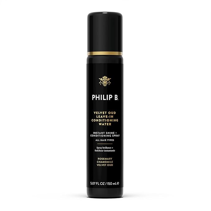 PHILIP B. Velvet Oud Leave-in Conditioning Water, 5.07 Fl. Oz. (150 ml) - Instant Shine and Conditioning Spray With Rosemary and Chamomile-Velvo Beauty