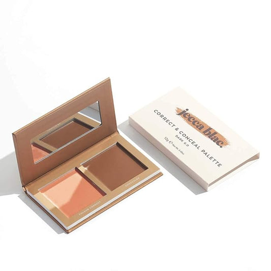 Jecca Blac Correct and Conceal Medium Coverage Palette, Lightweight Long Lasting Formula, Medium To Full Coverage, Gender Neutral and LGBTIQA+ Inclusive Make Up, Dark 6.0, 12g-Velvo Beauty