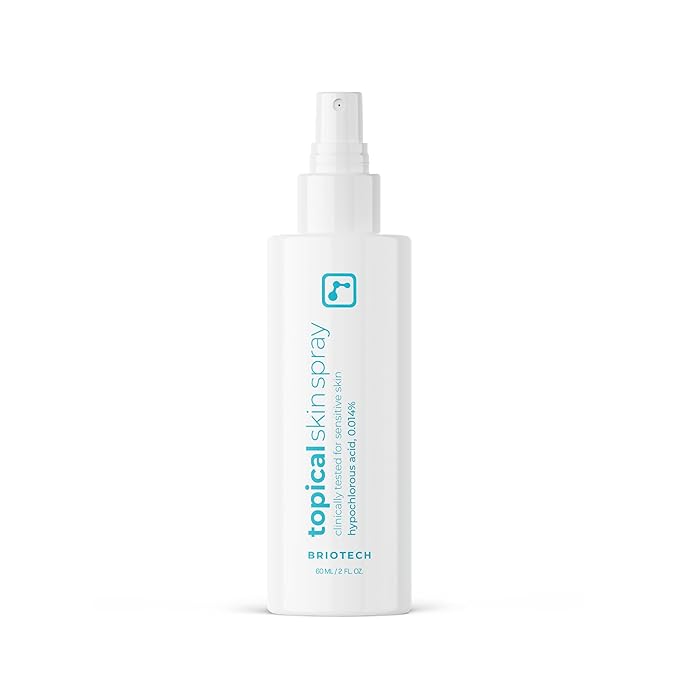 BRIOTECH Topical Skin Spray, Hypochlorous Acid Spray for Sensitive Skin, HOCl Facial Mist, Full Body Support Against Irritation, Calm Redness, Soothe Foot & Scalp, 2 oz Travel Size-Velvo Beauty