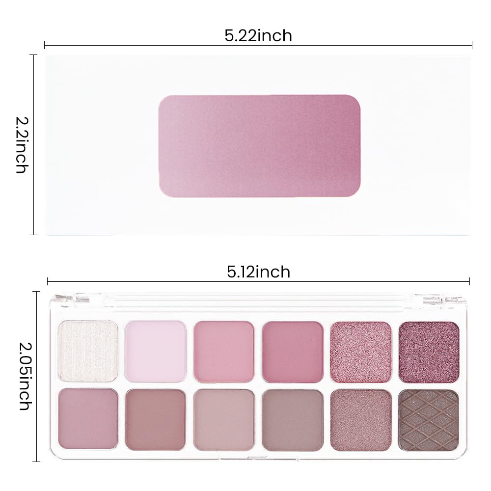 AMY'S DIARY 12Color Light Pink Purple Eyeshadow Palette, Long-Lasting, and Highly Pigmented. Elevate Your Eye Makeup– Unleash Your Unique Style (10#)-Velvo Beauty