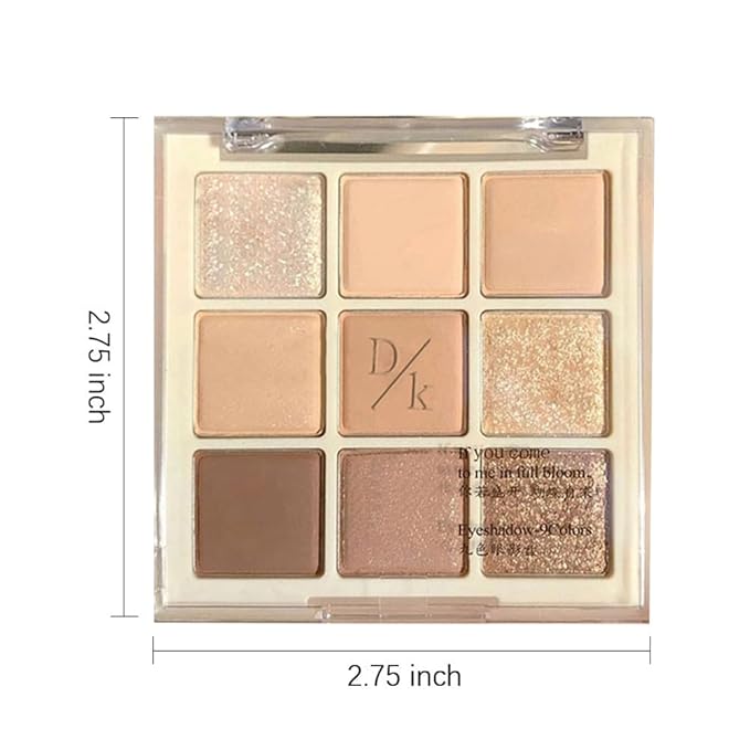 Eyeshadow Palette Makeup- 9 Colors Eyeshadow Palette Matte Shimmer Korean Natural Eye Shadow palettes Highly Pigmented Naturing-Looking Long Lasting (17#)-Velvo Beauty