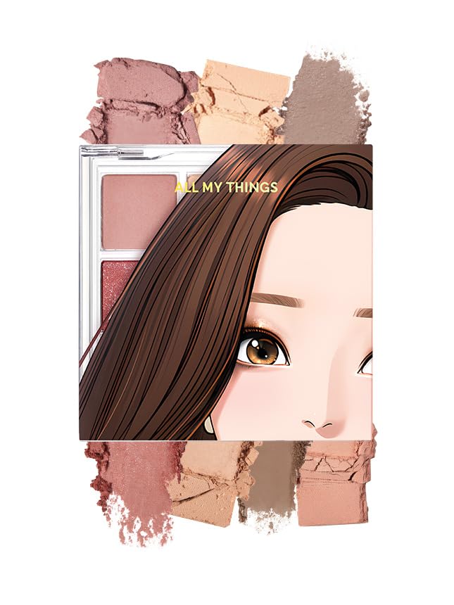 AMTS True Beauty Dear Rose Eyeshadow Palette, Matte Shimmer Glitter Highly Pigmented, Long Lasting, Cheek blush, K Beauty, Korean makeup-Velvo Beauty