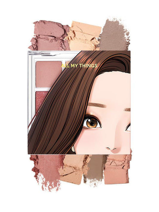 AMTS True Beauty Dear Rose Eyeshadow Palette, Matte Shimmer Glitter Highly Pigmented, Long Lasting, Cheek blush, K Beauty, Korean makeup-Velvo Beauty