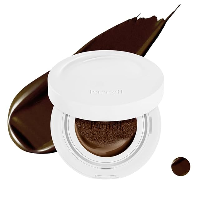 Parnell Cicamanu Serum Cushion 59N Ebony 0.52 fl oz | Hydrating Serum Foundation for Soothing, Pore Blurring & Radiant Glass Skin | Lightweight Korean Cushion for Sensitive Skin | K-Beauty-Velvo Beauty