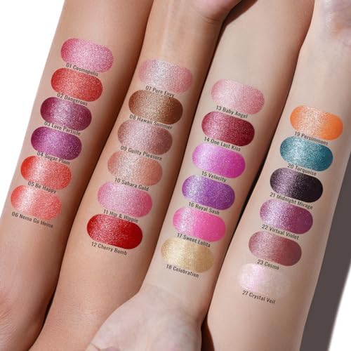 Oulac Light Pink Lipstick for Women with Metallic 3D Shine Lightweight Hydrating Formula, High Impact Lip Color, Vegan Beauty, Full Coverage Lip Makeup, Christmas Gifts for Women, Baby Angel(13)-Velvo Beauty