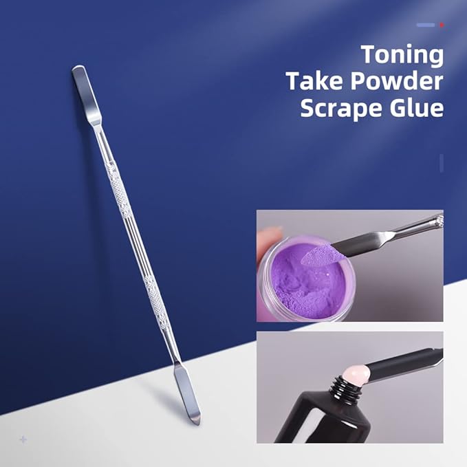 7.2 inches Pro Stainless Steel Make Up Spatula Double Sided Cosmetic Stirring Rod Nail Art Manicure Tools (size-2)-Velvo Beauty
