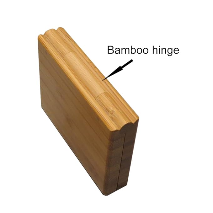 1 Piece Bamboo Empty Eye Shadow Case Box Double Grid Tinplate Palette Pans Bamboo Eyeshadow Case Magnetic Eyeshadow Palette Cosmetics Organizer Container with Makeup Brush for Eye Shadow Blush Powder-Velvo Beauty