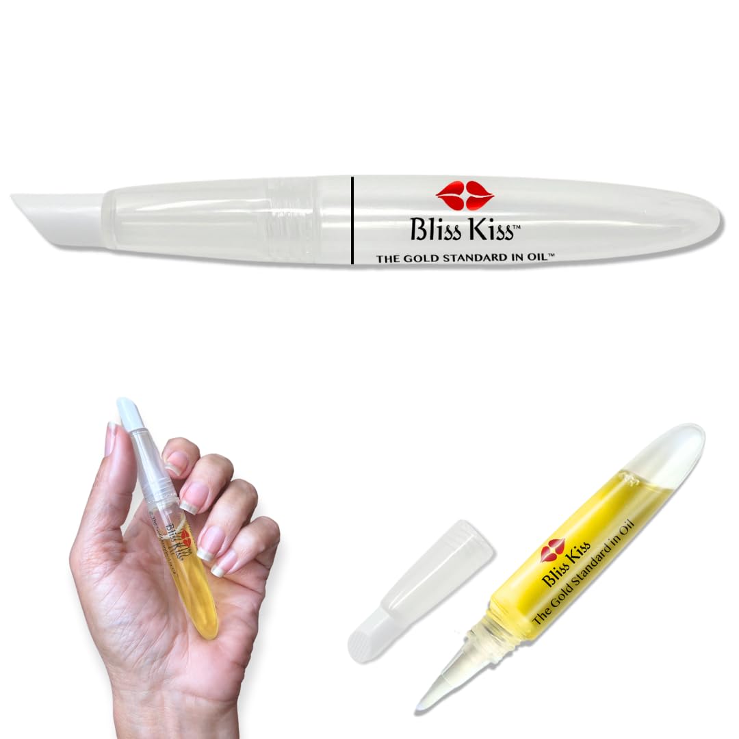 Bliss Kiss Refillable Cuticle Oil Pen for Nails - Empty 8 ml Squeeze Nail Oil Pen with brush applicator from 1-Pack-Velvo Beauty