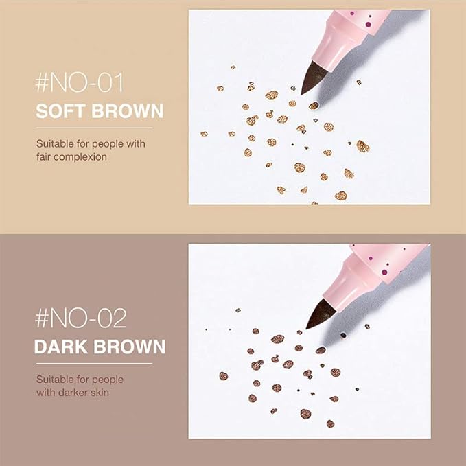 Freckle Pen Faux Freckle Pen Colour Pop Freckle Pen Supernaturally Realistic Freckles Makeup Brush Fantastic Freckles Pen Long-lasting Waterproof Soft-point Absorbent Pen For a Natural and Easy Makeup Look (Double)-Velvo Beauty