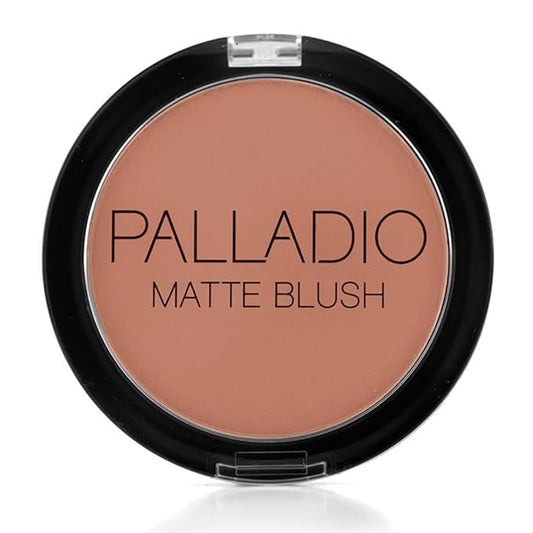Palladio Matte Blush, Brushes onto Cheeks Smoothly, Soft Matte Look and Even Finish, Flawless Velvety Coverage, Effortless Blending Makeup, Flatters the Face, Convenient Compact, Chic-Velvo Beauty