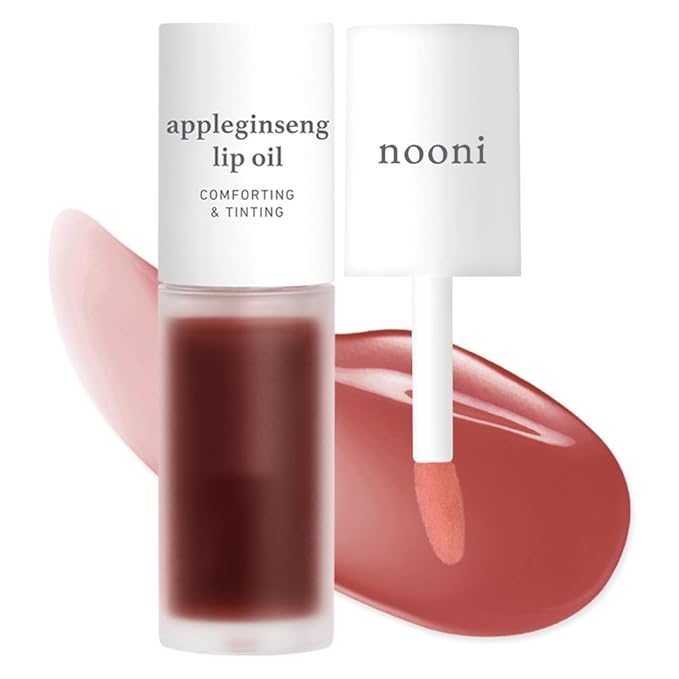 NOONI Korean Lip Oil - Appleginseng | Lip Stain, Gift, Long-Lasting, Moisturizing, Plumping, Revitalizing for Dry Lips, Waterproof, No Peel Off, Korean Lip Tint 0.12 Fl Oz-Velvo Beauty
