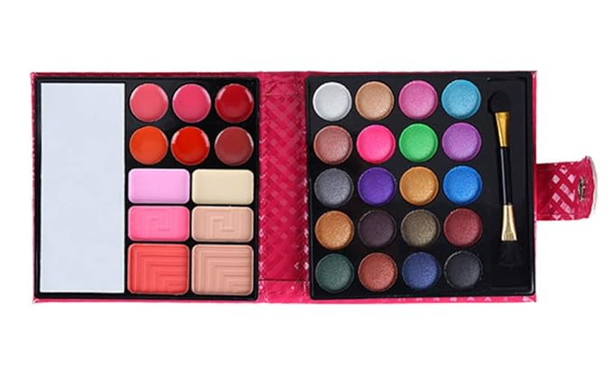 32 Colors Eyeshadow Palette Makeup Contouring Kit Combination with Lipgloss, Blusher and Concealer #1 - Perfect for Professional and Daily Use-Velvo Beauty
