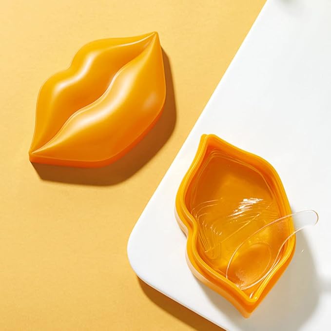 20Pcs Moisturizing Lip Mask, Restores Moisture Lip Care Mask for Dry Lips and Lip Lines Lips Overnight Lip Care, Gel Treatment Lip Masks Plumping Lips Mask (Yellow)-Velvo Beauty