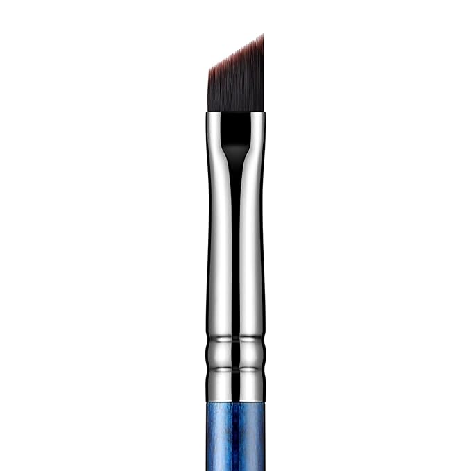 Eyeliner Brush Fine Angled - PRO Precision Gel Eye Liner Makeup Brush -Ultra Thin Slanted Flat Angle - Premium Cruelty Free Synthetic Bristles (E835 Blue)-Velvo Beauty