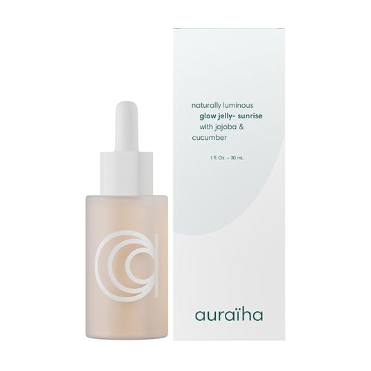 Auraiha Glow Jelly Highlighting Serum - Jojoba & Cucumber Infused Superfood Elixir - Intense Hydration for Radiant, Healthy Glow - Vegan - 1 fl oz (sunrise, 1oz)-Velvo Beauty