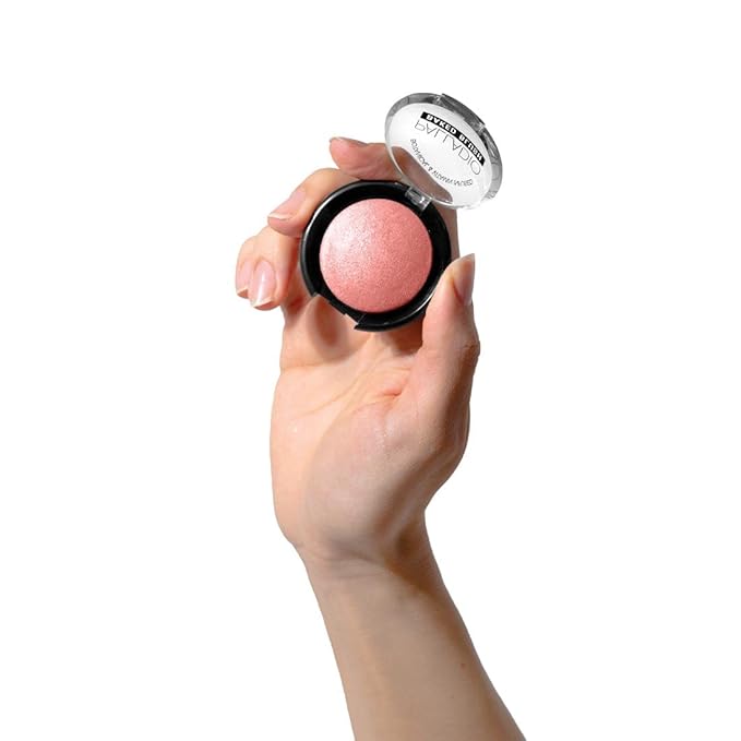 Palladio Baked Blush, Highly Pigmented Shimmery Formula, Easy to Blend and Highly Buildable, Apply Dry for a Natural Glow or Wet for a Dramatic Luminous Look, Long Lasting for All day Wear, Wish-Velvo Beauty