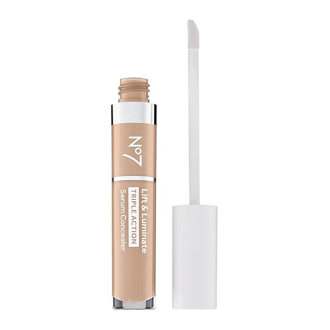 No7 Lift & Luminate Triple Action Serum Concealer - Fair - Anti Aging Liquid Concealer Makeup for Blemishes & Dark Circles - Medium to Full Coverage Concealer for Face (8ml)-Velvo Beauty