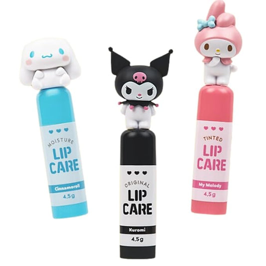 Cute Lip Balm, Adorable Character Lip Balm for Kids, Moisturizing and Nourishing Lip Care with Shea Butter for All Ages, Girls Lip Gloss, Toddler Lip Gloss (Black - Unscented)-Velvo Beauty