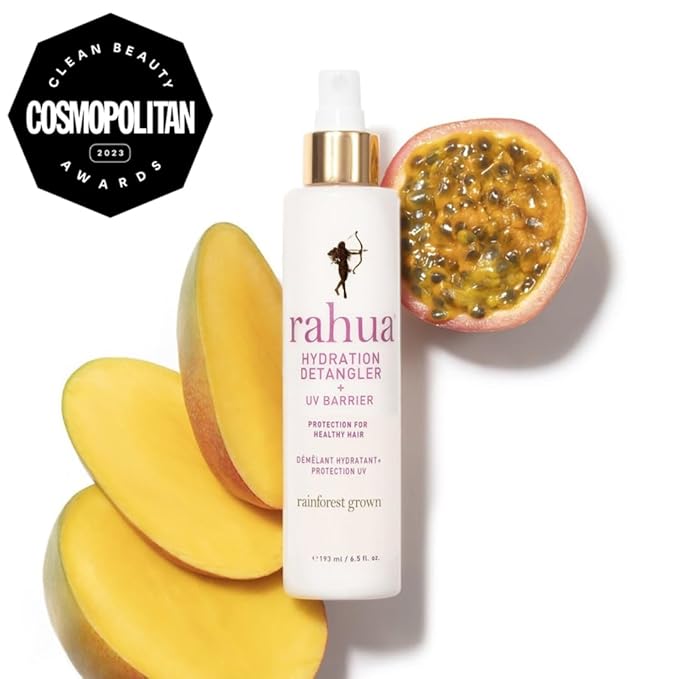 Rahua Hydration Detangler Spray + UV Barrier, 6.5 Fl Oz, Detangling Leave in Hair Care Softens Hair, Smooths Frizz, Supports Breakage & Damage, Conditioning for Brushable Shiny Hair, All Hair Types-Velvo Beauty