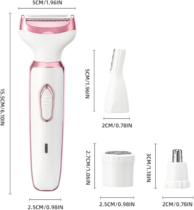 RUIM Electric Razor for Women, 4-in-1 Bikini Trimmer, Waterproof Electric Shaver for Women, Rechargeable Painless Pubic Hair Trimmer-Velvo Beauty
