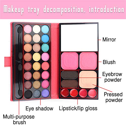 Cosmetic Make up Palette Set Kit, 24 Colors Eyeshadow/Lip Glosses/Eyebrow Powder/Blushers/Pressed Powder/Mirror/Brushes, All-in-One Makeup Gift Set for Teens Girls Beginners Pros-Velvo Beauty