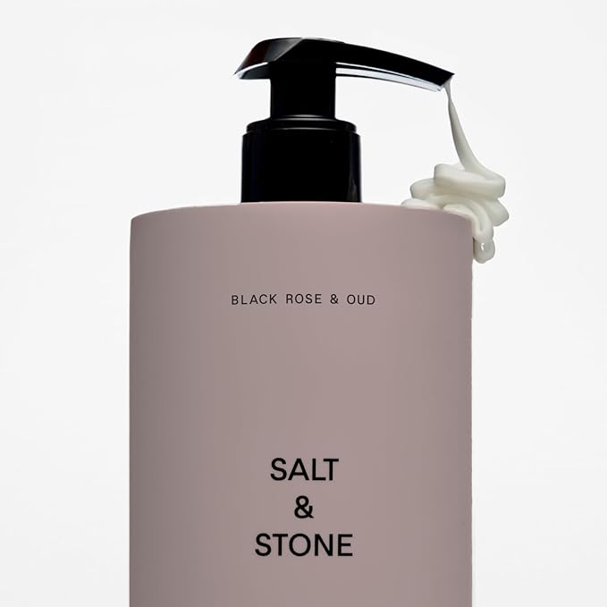 Salt & Stone Body Lotion for Women & Men| Scented Daily Body Lotion | Hydrates, Nourishes & Softens Skin | Restores Dry Skin | Fast-Absorbing | Cruelty-Free & Vegan (450 ml) (Black Rose & Oud)-Velvo Beauty