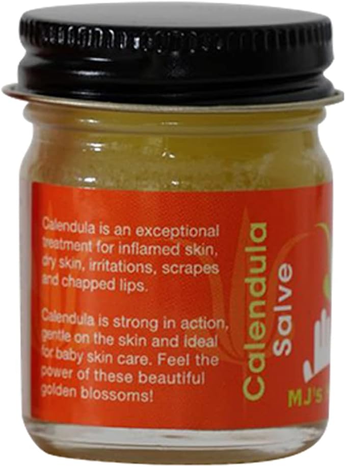 MJ's Herbals Calendula Salve - Skin Soothing Balm, Eczema Cream, Diaper Rash, Scars, Bug Bites, Made w/Calendula Blossoms & Propolis Beeswax (1 oz)-Velvo Beauty