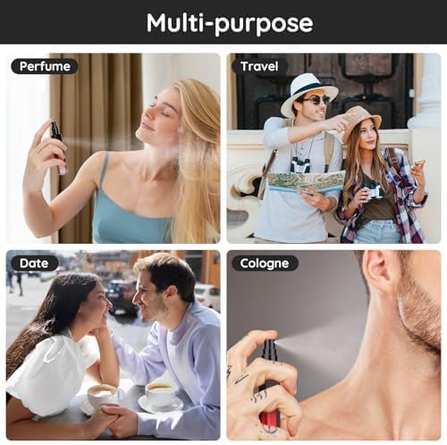 Segbeauty 10ML Travel Cologne Sprayer, 10 Pack Refillable Atomizer Spray Bottle for Perfume, Empty Mini Glass Perfume Bottle Fine Mist Dispenser, Portable Leak-proof Sample Bottles for Travel Outgoing-Velvo Beauty
