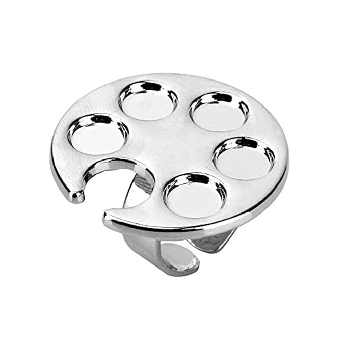 2 Pieces Mini Nail Art Polish Holder Nail Art Palette Rings Nail Palette Finger Rings-Velvo Beauty