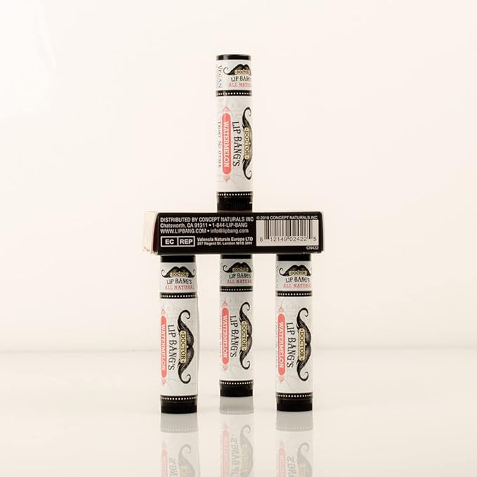 Doctor Lip Bang's Super Moisturizing Lip Balm | 4 Pack | Watermelon| ALL NATURAL & CRUELTY FREE | 100% VEGAN | FOR DRY & CRACKED LIPS-Velvo Beauty