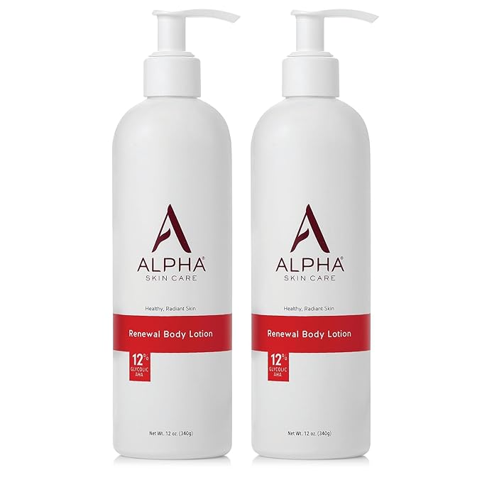 Alpha Skin Care Revitalizing Body Lotion, 12% Glycolic AHA, Simple & Effective Daily Moisturizer Hydroxy Acid, Hydrates & Exfoliates for Soft, Smooth Skin, Anti-Aging, 12 Oz, Pack of 2-Velvo Beauty