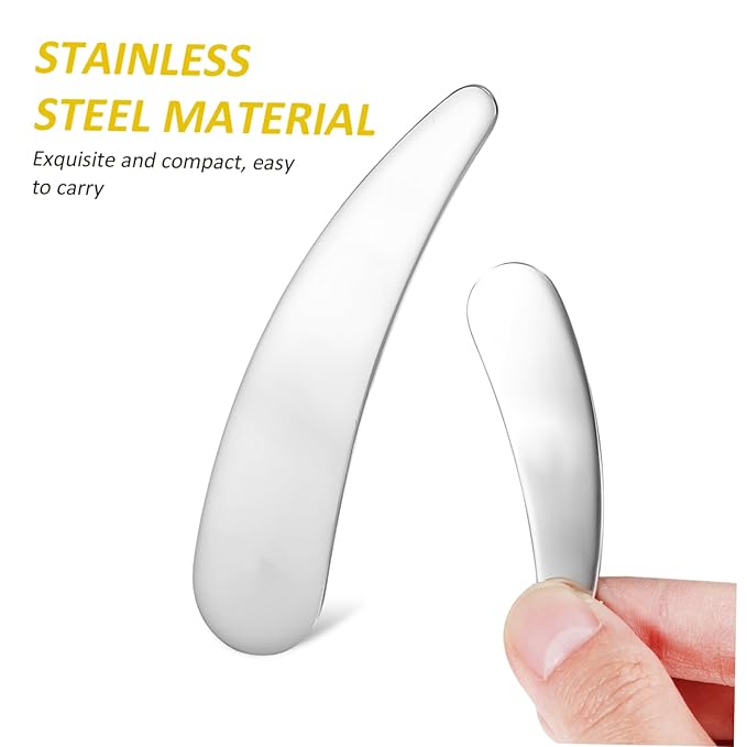Compact Beauty Spatula Set - 2pcs Reusable Metal Makeup Scoop - Ideal for Lotions - Moisturizers and Creams - Essential Skincare Tool for Facial Care and Cosmetic Use-Velvo Beauty