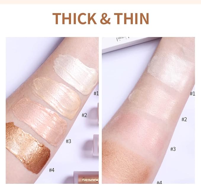 Unyoke Liquid Highlighter Stick, Matte Finish, Cream Formula, 02#, Waterproof, Full Coverage, Body & Face Makeup-Velvo Beauty