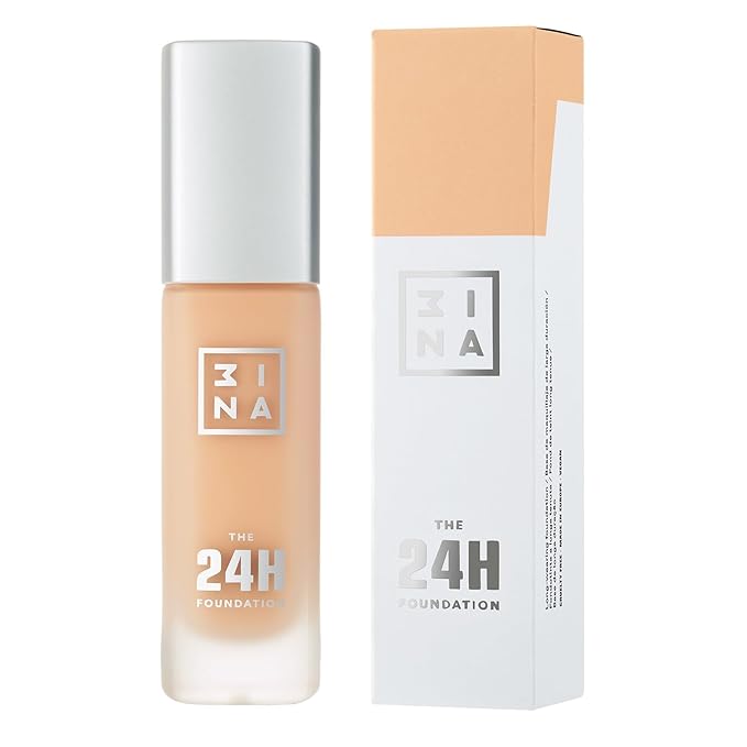3INA The 24H Foundation 627-24H Long-Wearing Formula - Medium To High Buildable Coverage - Smooth Matte Finish - Expanded Shade Selection - Waterproof, Cruelty Free, Vegan Makeup - 1.01 Oz-Velvo Beauty