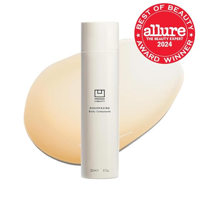 U Beauty Resurfacing Body Compound - Firming AHA & Retinol Serum, Phytic, Lactic & Glycolic Acids Tackle Keratosis Pilaris & Uneven Texture - Shea Butter & Papain for Hydrated Soothed Skin - 6.7 Fl Oz-Velvo Beauty