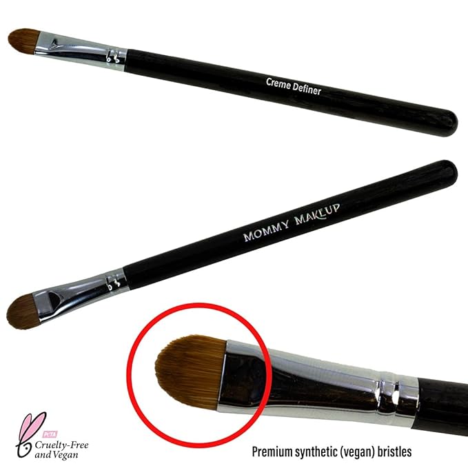 Creme Definer Eyeshadow Brush (1 Pc) Soft & Thick Premium Synthetic Vegan Bristles, Flat Cream Eye Shadow Brush for Makeup Artist-Quality Results, Cruelty-Free by Mommy Makeup-Velvo Beauty