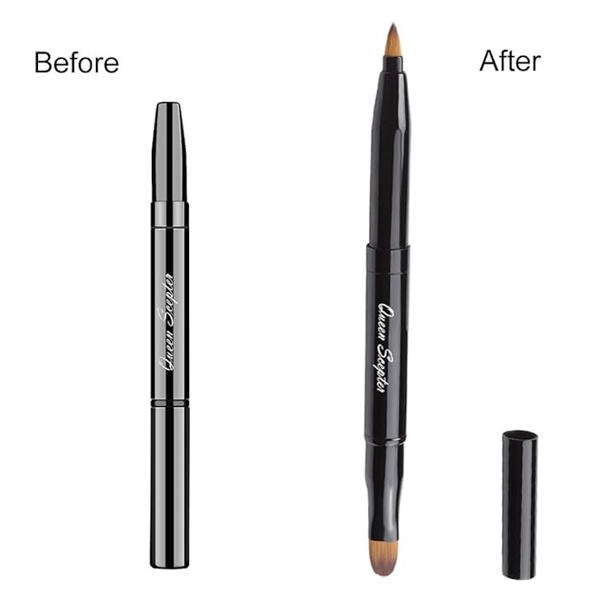 Retractable Lip Brush Concealer Makeup Dual End Travel Size Lipstick Brush With Cap-Velvo Beauty