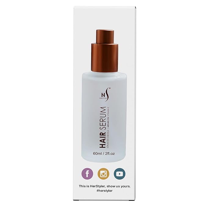 Herstyler Argan Oil Serum for Natural Shine - Anti-Frizz Straightening Serum for Damaged Tresses (Pack of 2)-Velvo Beauty