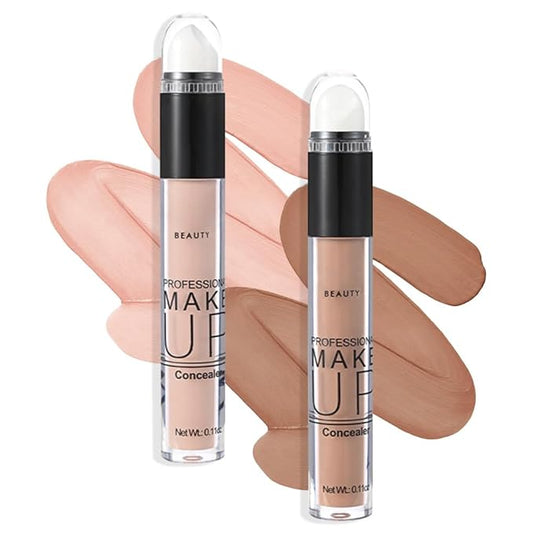 2 Pack Liquid Foundation Cream for Face Makeup,Durable Full Coverage Matte Concealer Make Up,Oil Control & Waterproof Base Primer -0.35+0.35 Fl.Oz (03+04#)-Velvo Beauty