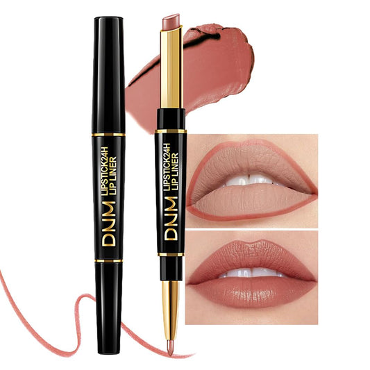 Kaely 2-in-1 Fairest Nude Velvet Matte Lip Liner & Lipstick Combo Set Kit for Women, Magic 24 Hours Lipstick and Lip Liner Makeup Set Stain Long Lasting Waterproof labial 47-Velvo Beauty