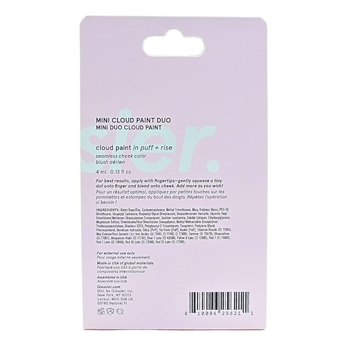 Glossier Mini Cloud Paint Gel Cream Blush Duo:: Rise (Warm Terracotta) and Puff (Light, Cool Pink)-Velvo Beauty