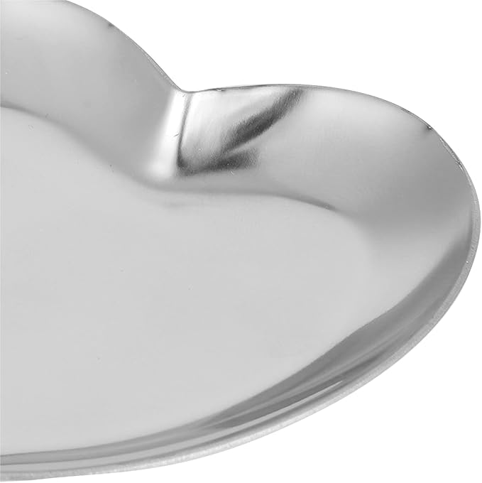 Nail Palette, Nail Palette Nail Palette Heart Shaped Art Palette Stainless Steel Palette Makeup DIY Paint Color Mixing Tray Nail Art Palette Resin(Silver)-Velvo Beauty